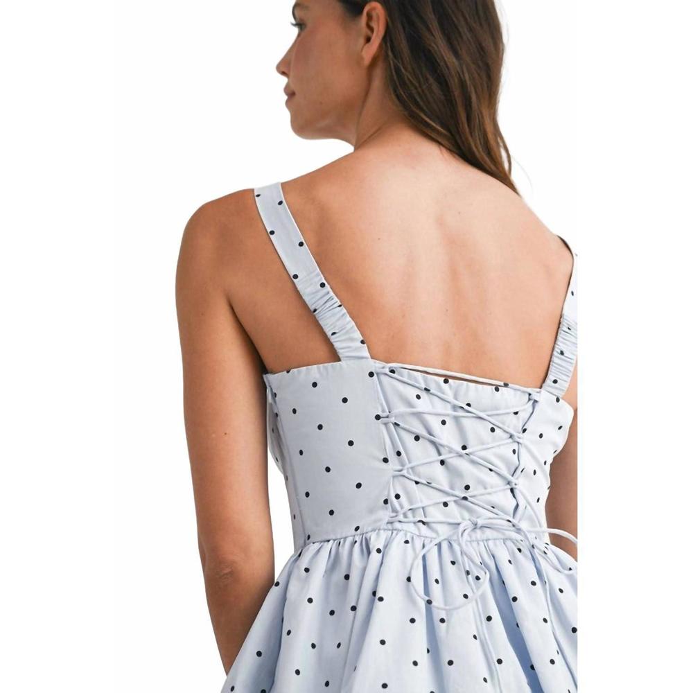 NEW MABLE lemmy polka dot mini dress in periwinkle - Picture 6 of 7